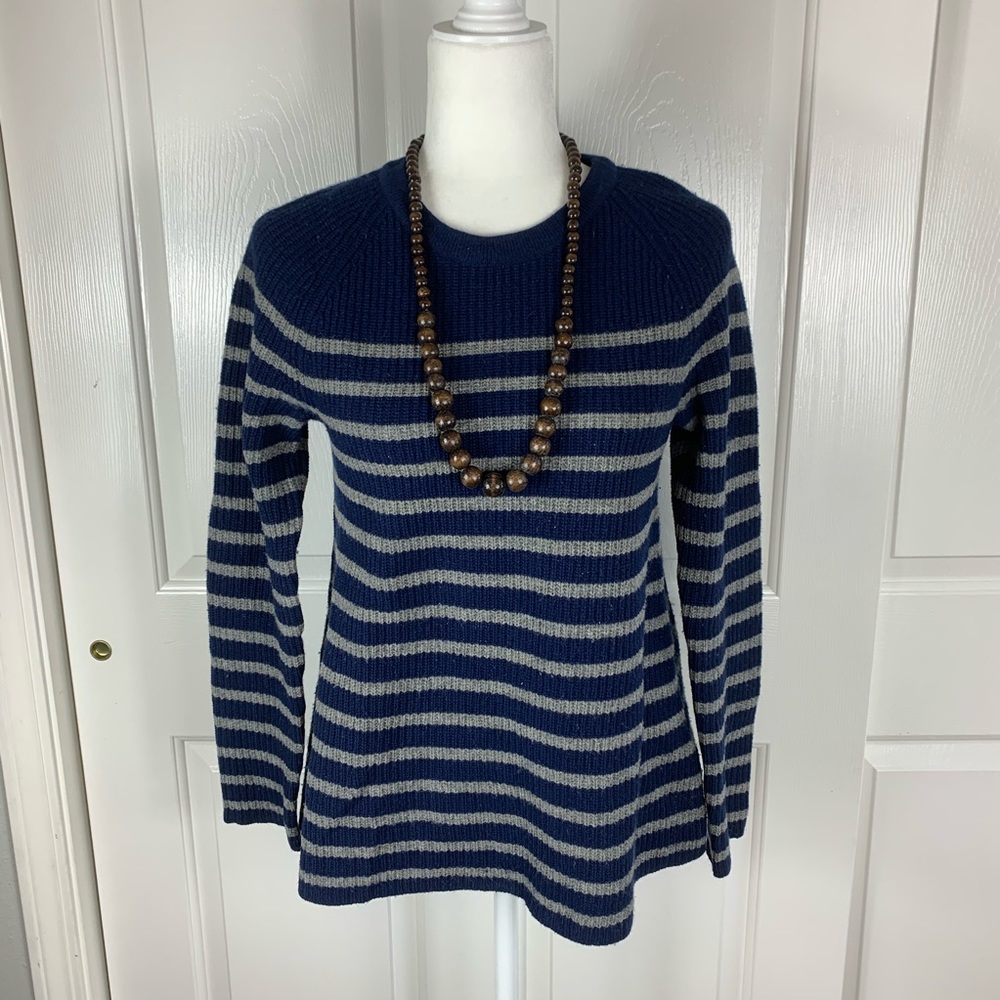 Madewell 100% Merino Wool Leather Elbow Sweater